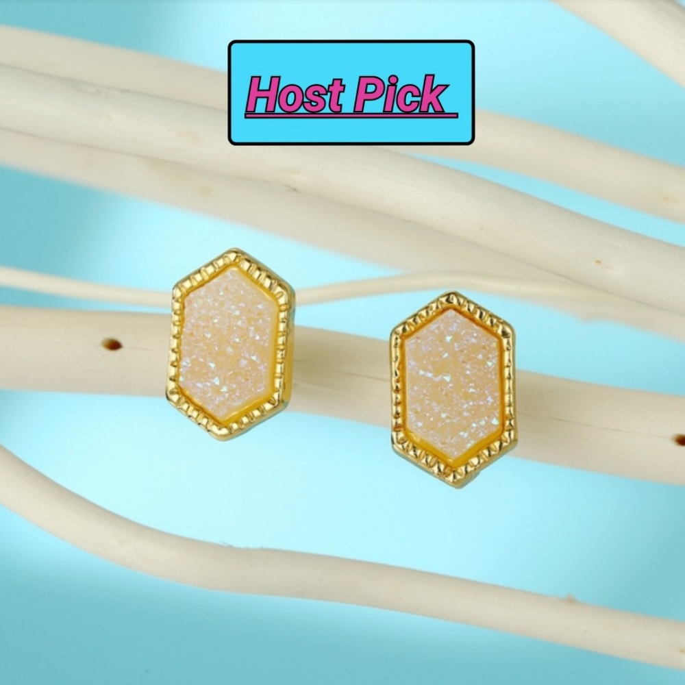 HOST PICK Blush-Cream Resin Druzy Earri…